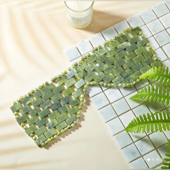 Large Green Genuine Jade Crystal Eye Mask Spa Relaxation Meditation Massage NEW! - Picture 12 of 12